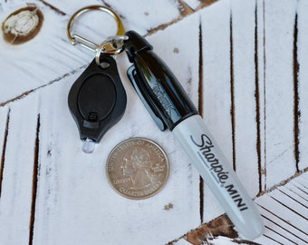 Mini LED Keychain Flashlight and Black Sharpie Mini for badge reel, nurse gift, nurse graduation gift, NP gift, nurse practitioner, RN