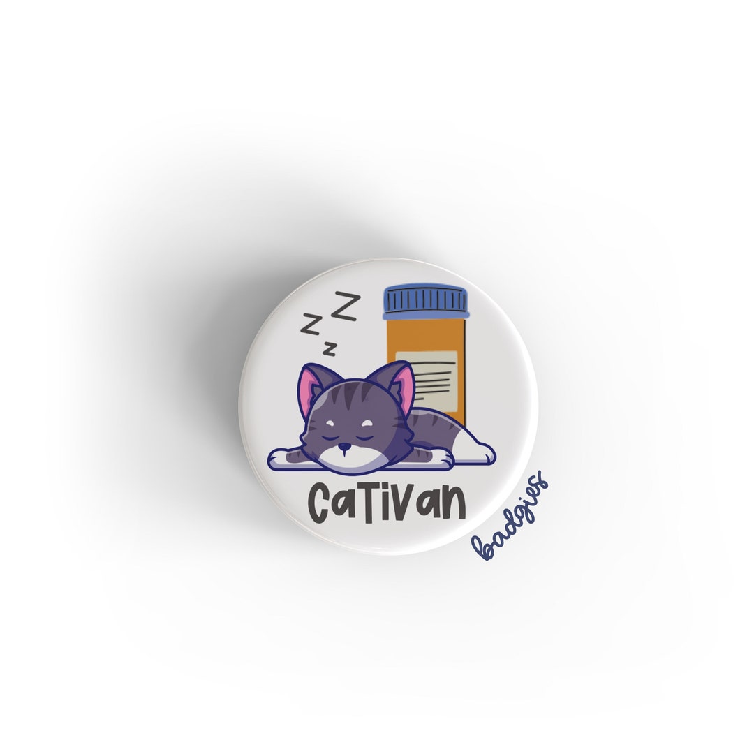 Cativan Badgie, Funny Ativan Badge Reel Cover, Critical Care Nurse Gift ...