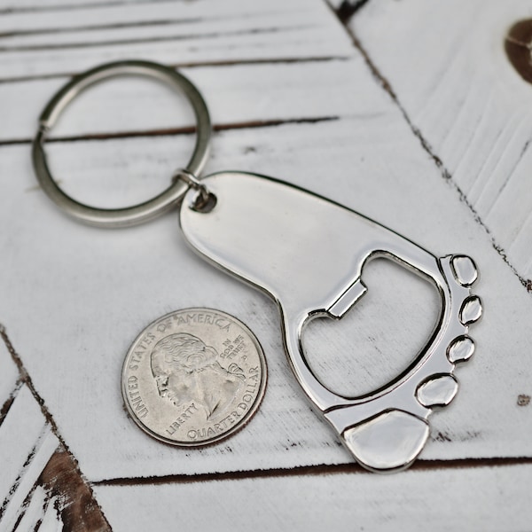 Lidocaine Bottle Opener Keychain for badge reel, labor and delivery nurse gift, baby footprint L&D RN accessory, OB, NP, labor nurse