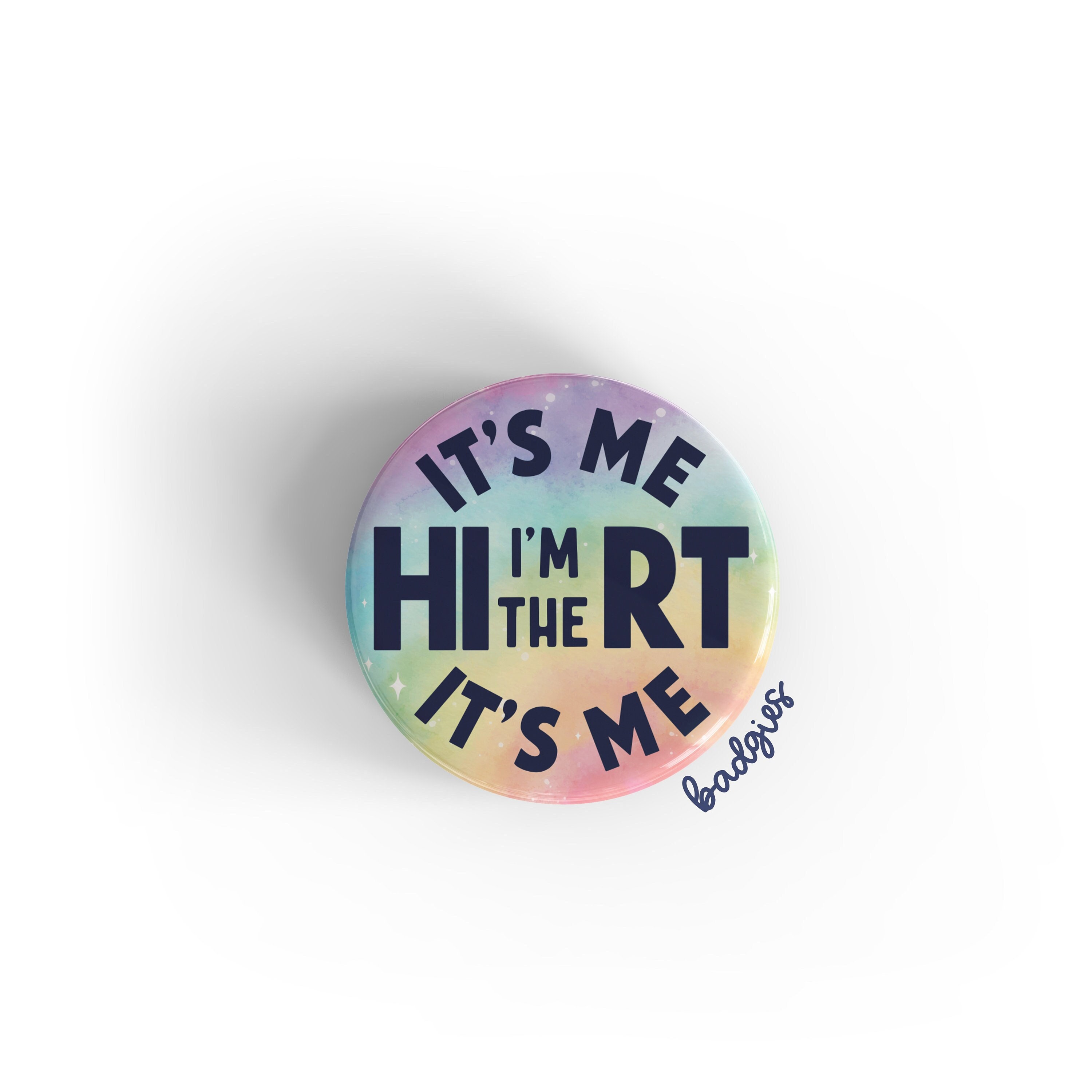 It's Me Hi I'm The RT It's Me badgie, respiratory therapist badge reel  cover, unique RT gift, rad tech, radiological technologist, Swift