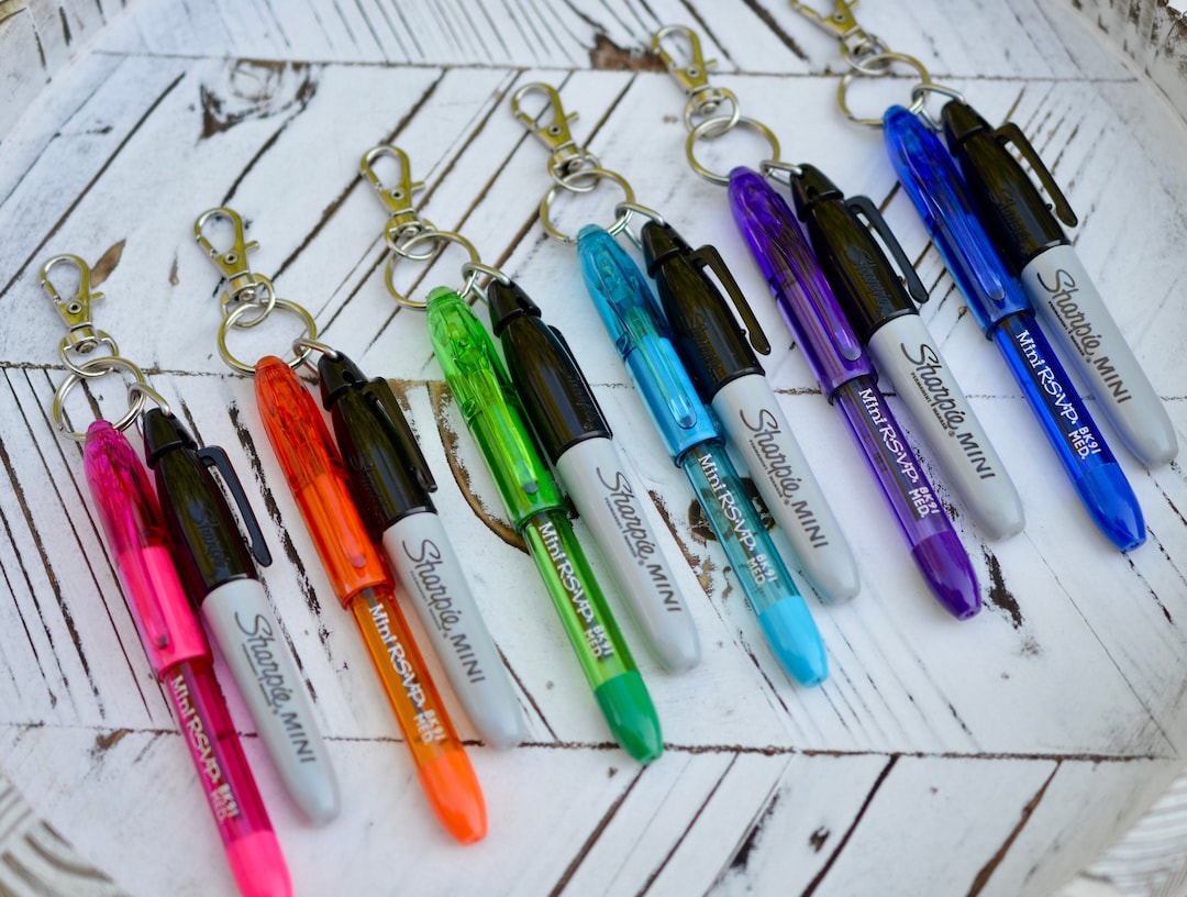 Sharpie Mini and RSVP Mini Ballpoint Pen With Lanyard Clip for Badge Reel,  Small Marker and Pen for ID, Miniature Marker, Color Nurse Pen 