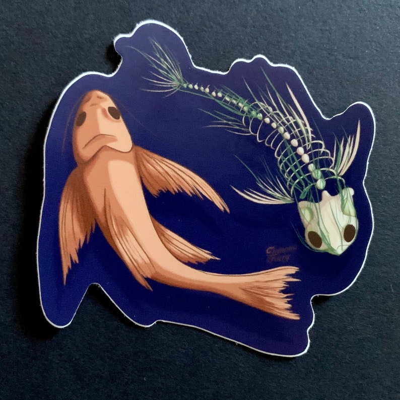 Life and Death Koi Skeleton Yin Yang Algae Waterproof - Etsy