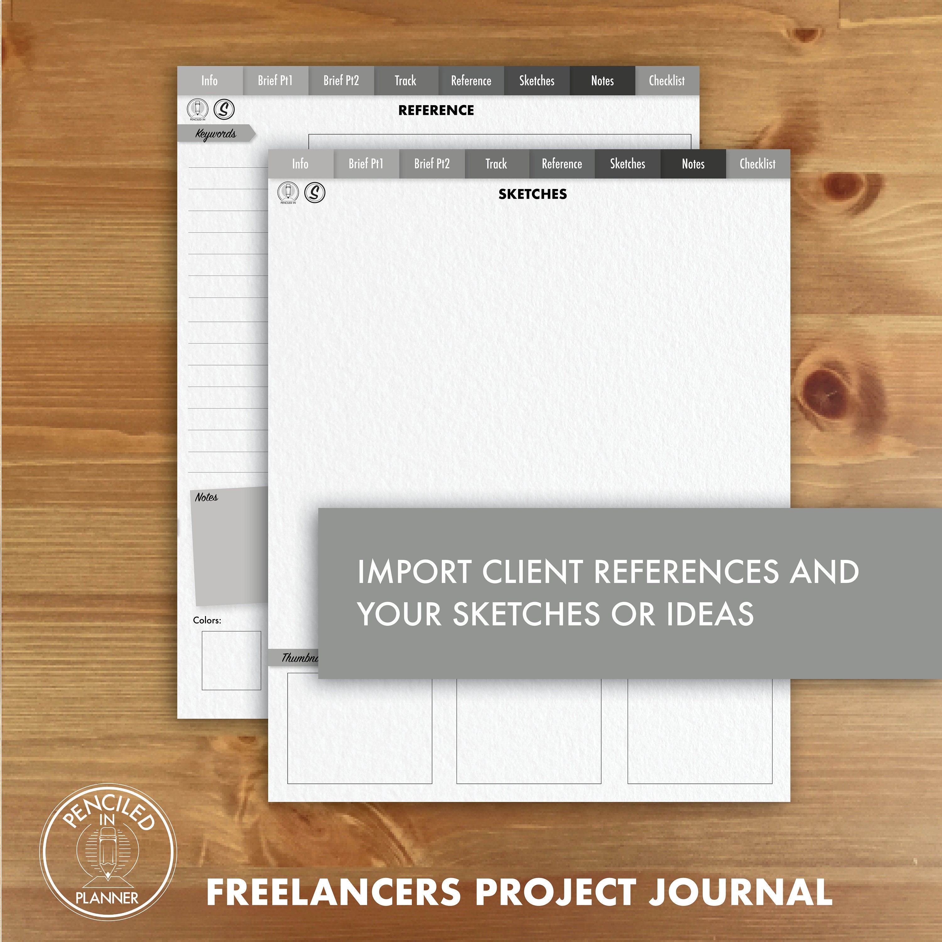Freelance Designer Project Journal Monochrome Digital - Etsy