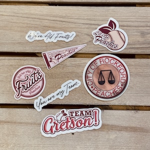 Rockford Peaches Mini Stickers Set of 7 - A League of Their Own - Rockford Peaches - AAGBL - Vinyl Sticker - Sticker Set - Tara_Artsopple