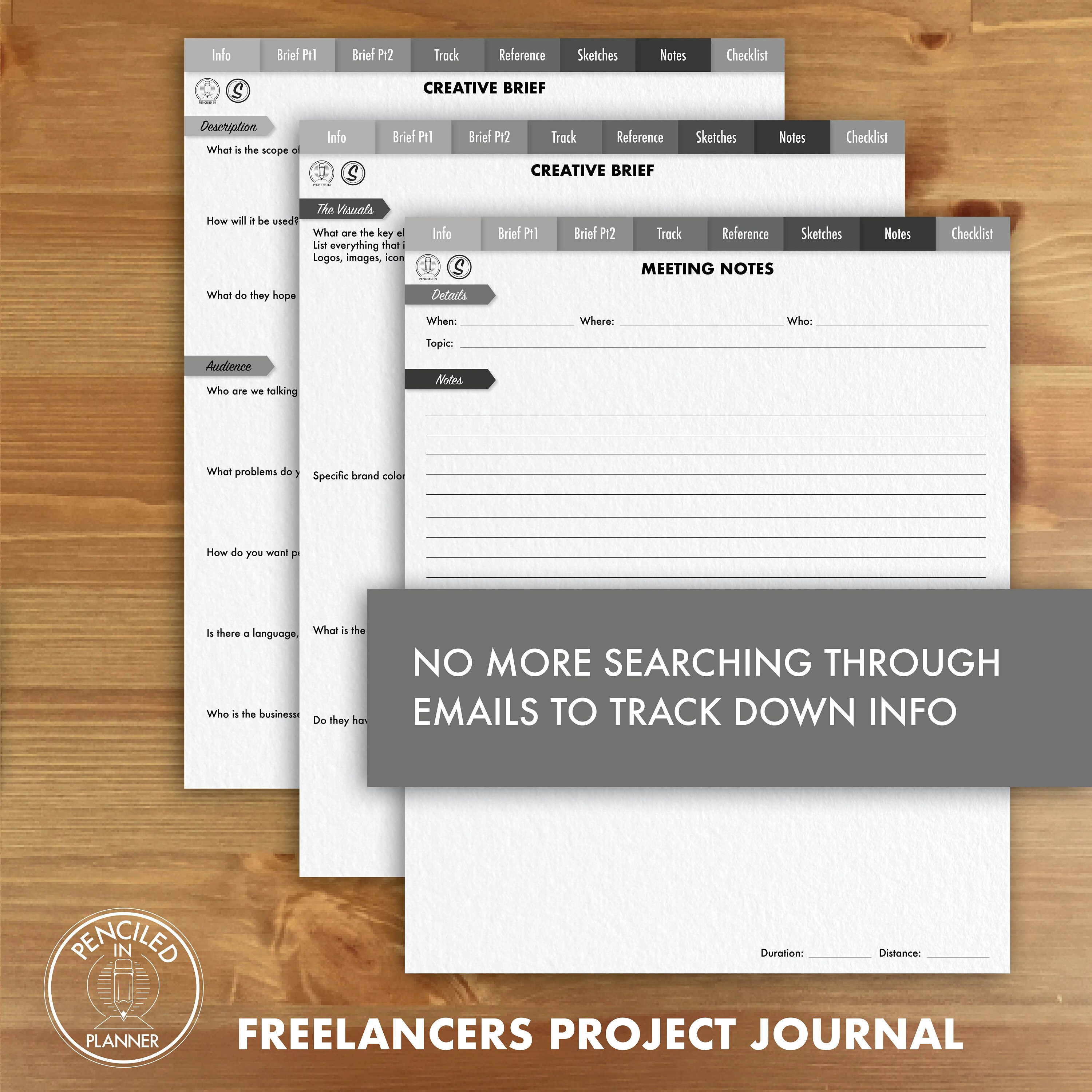 Project Journal For Code Freelance Designer Project Journal Monochrome Digital - Etsy