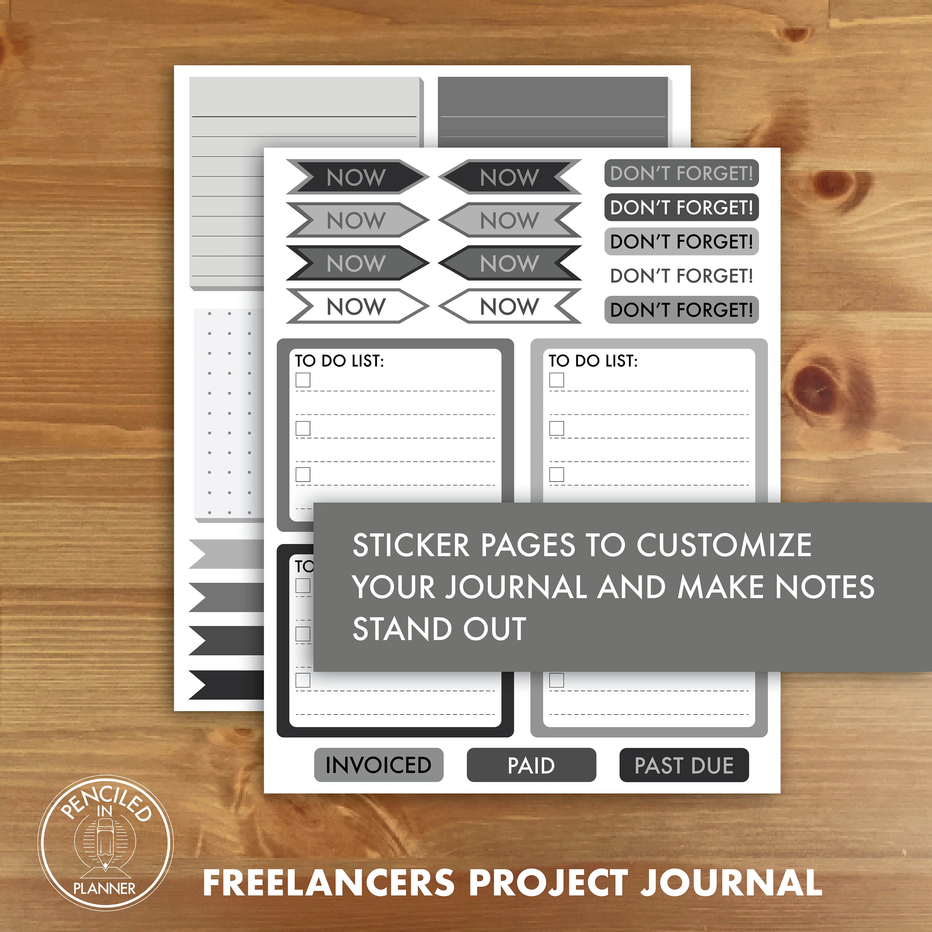 Project Journal For Code Freelance Designer Project Journal Monochrome Digital - Etsy