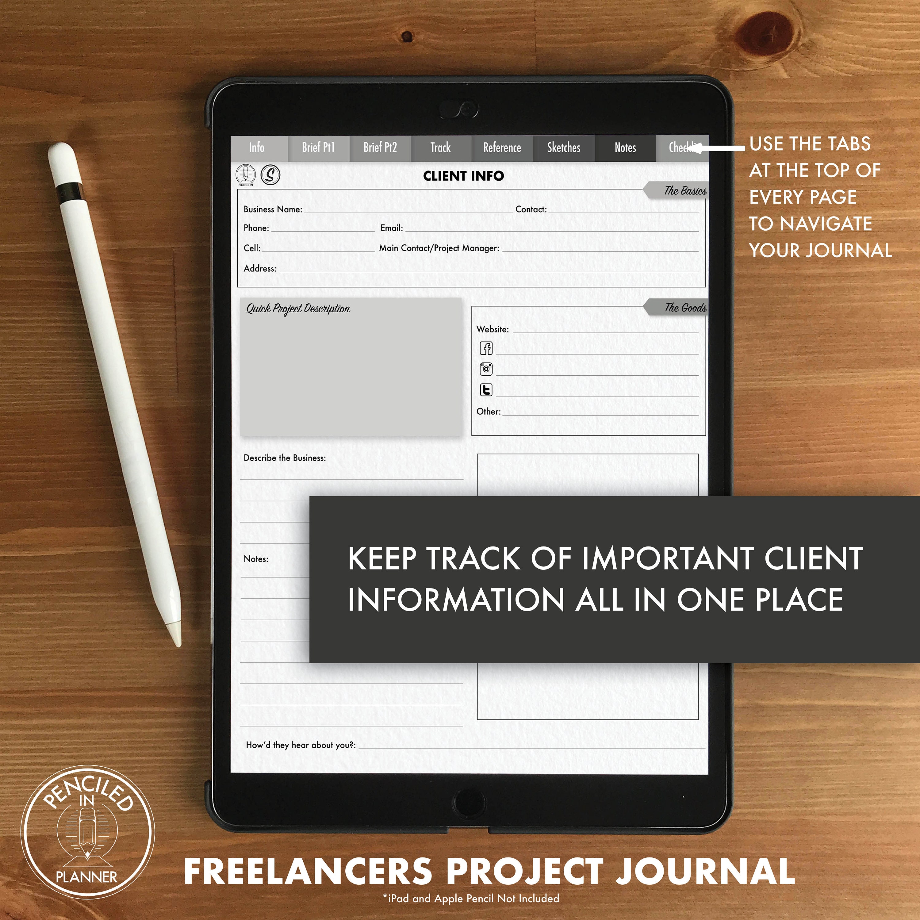 Project Journal For Code Freelance Designer Project Journal Monochrome Digital - Etsy