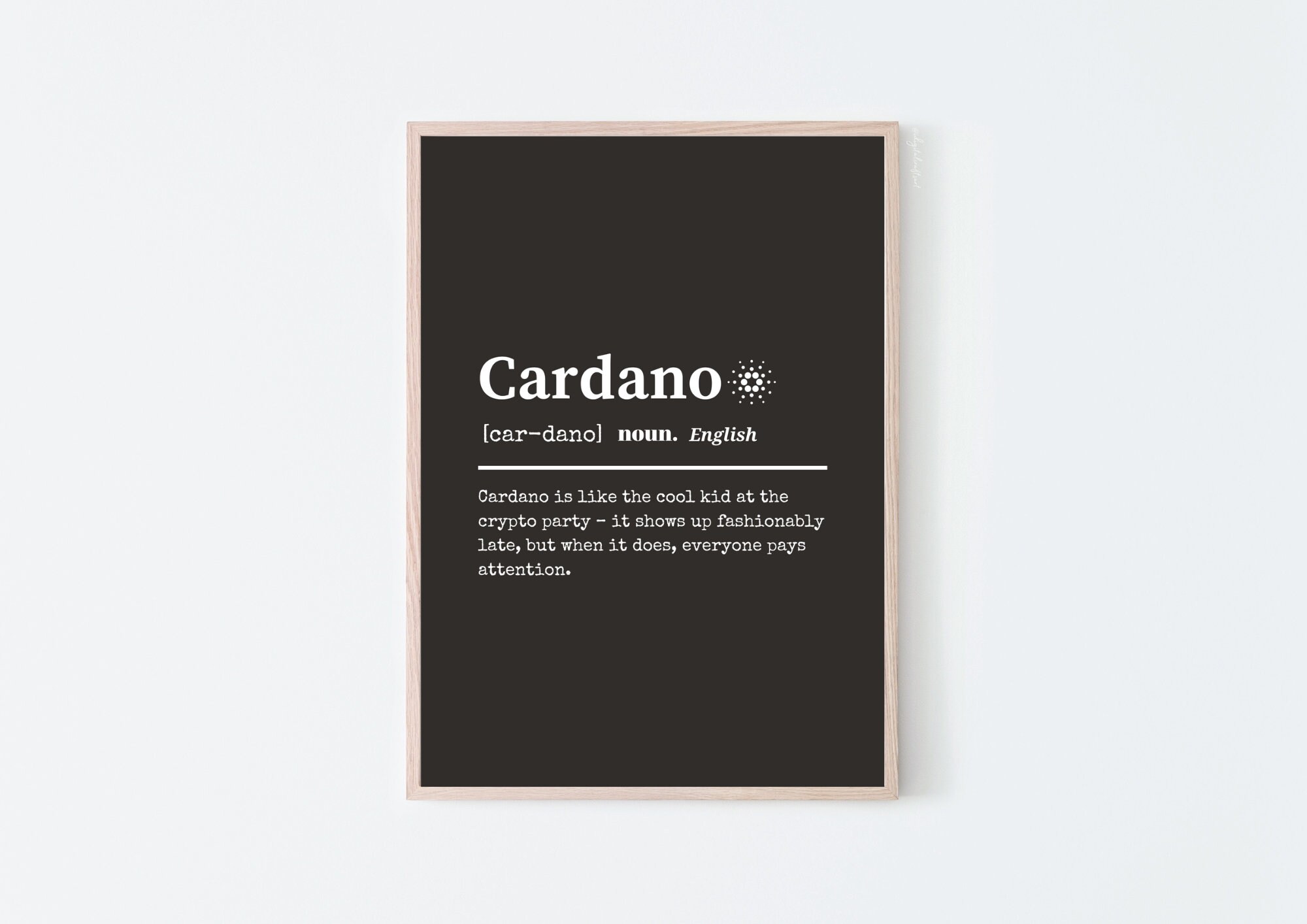 カルダノ定義プリント｜暗号タイポグラフィウォールアート（デジタルダウンロード）