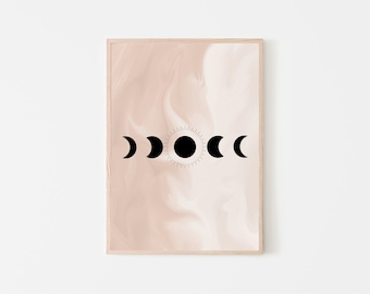 Moon Phases Poster | Modern Moon Print | Witchy Printable