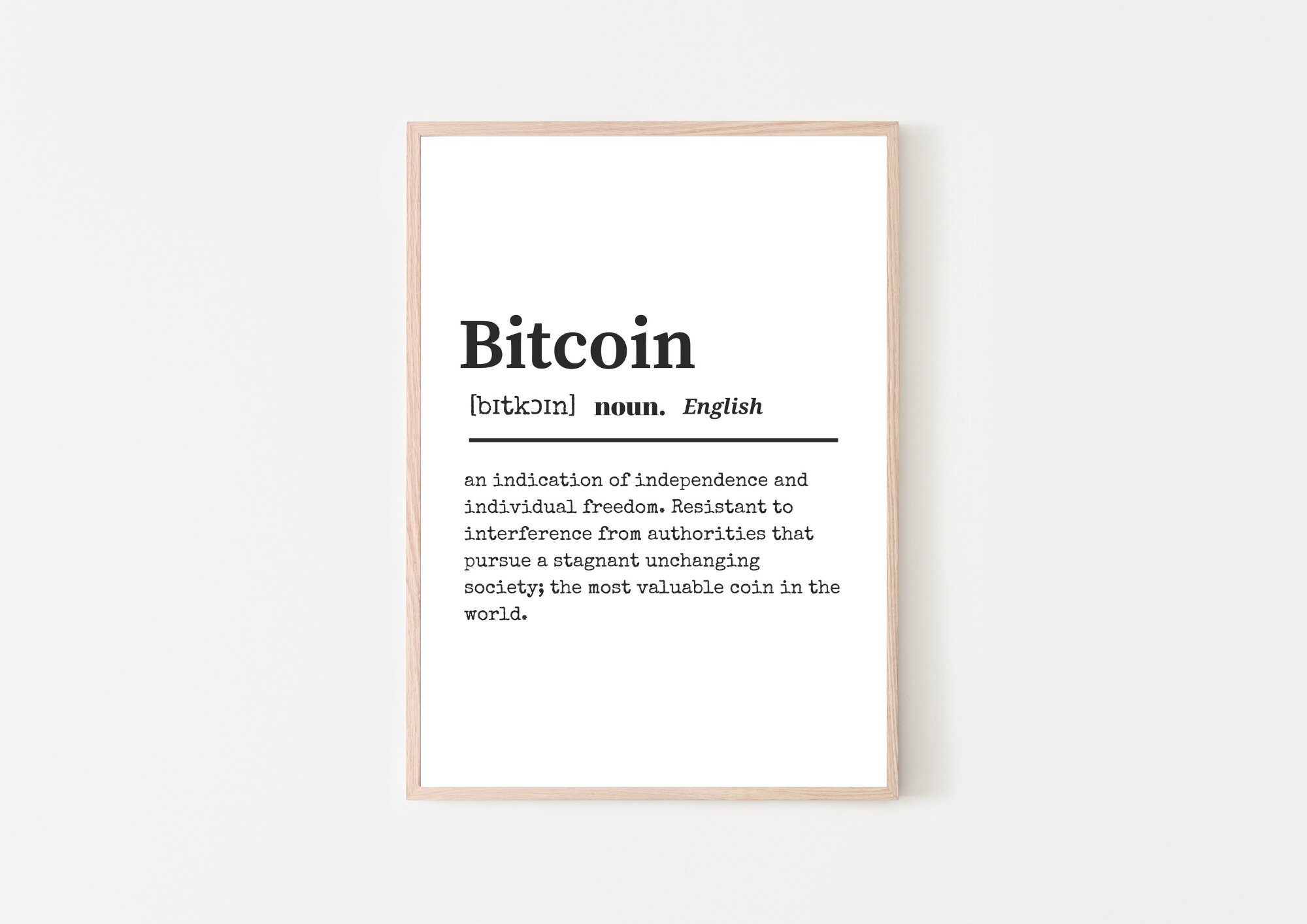Definição de Bitcoin | Decoração de parede Bitcoin | Cartaz de arte de  criptomoeda | Impressão de definição de BTC | Dicionário Bitcoin | Cartaz  Bitcoin - Etsy Portugal