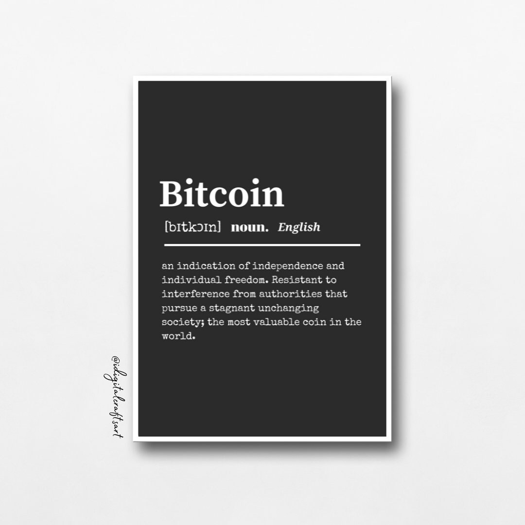 ビットコインの定義プリント | BTCの定義ポスター | ビットコイン辞書アート | 暗号通貨オフィスプリント | 暗号通貨ウォールアート -  Etsy 日本
