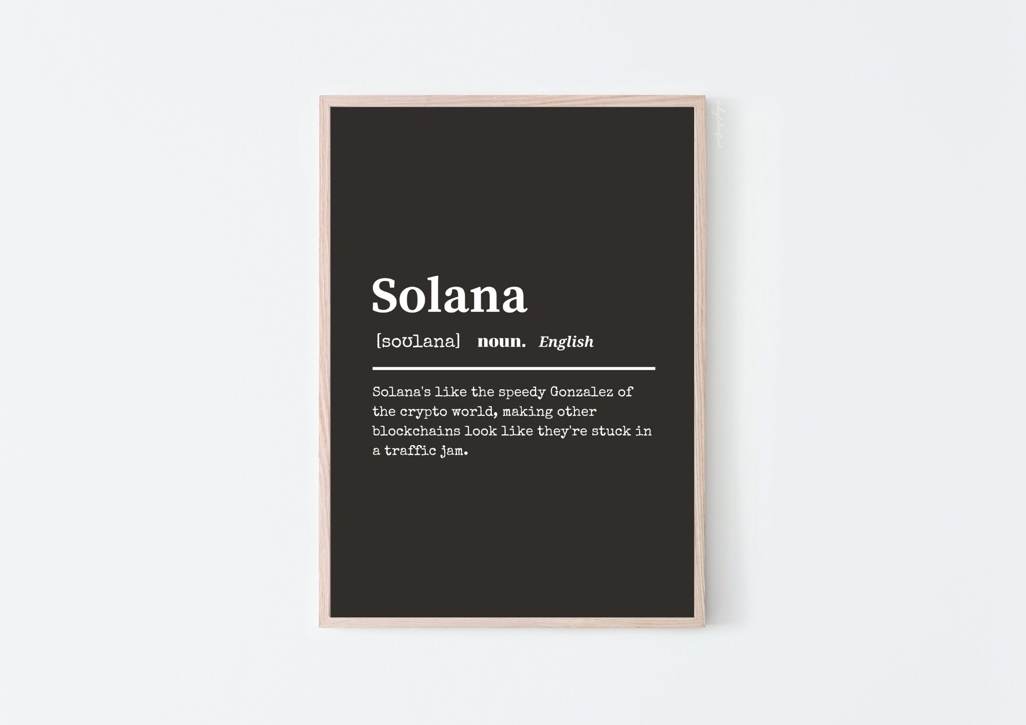 Solana Wall Art | Solana Print | Solana Art Print Minimal | Crypto Wall Art  | Diamond Hands | Solana Poster | SOL Crypto Poster