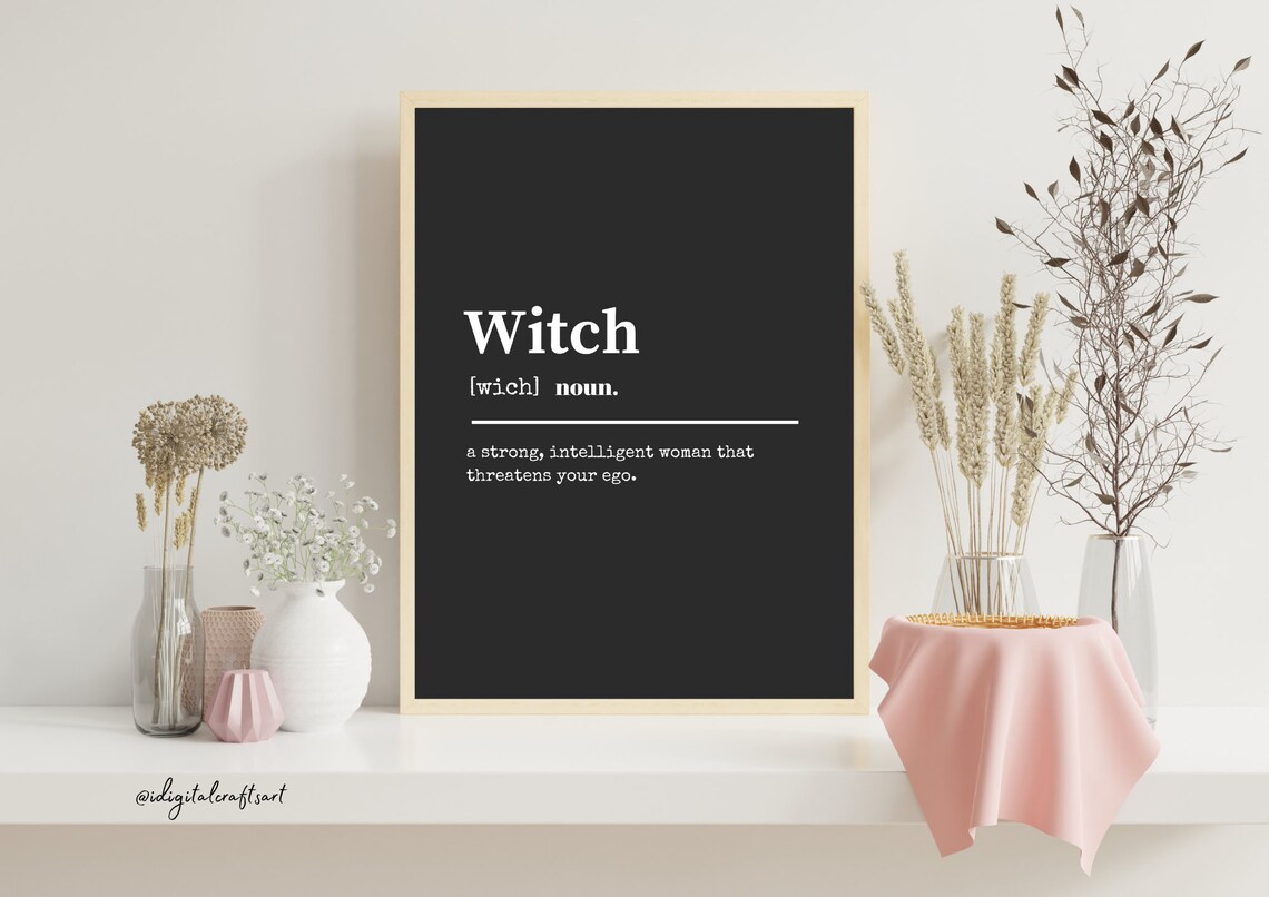 Witch Definition Print Witch Dictionary Poster Feminist Etsy UK