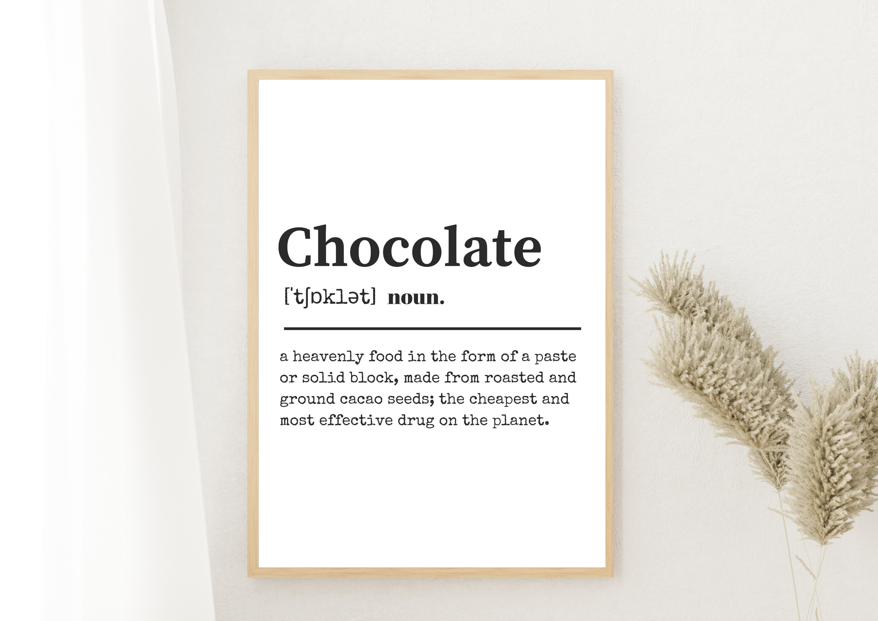 Chocolate Definition Print Kitchen Definition Poster Urban Etsy UK