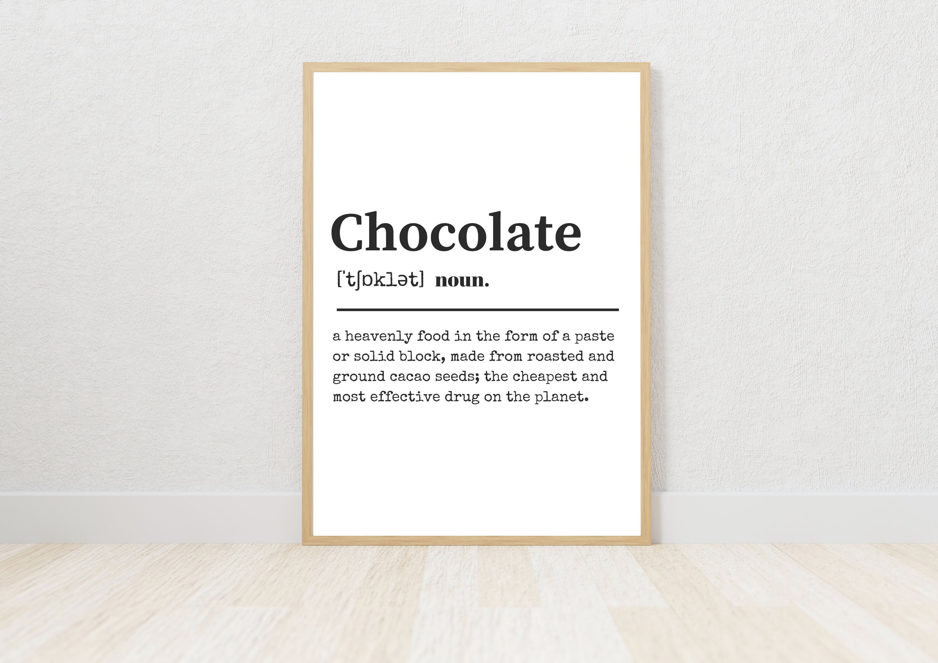 Chocolate Definition Print Kitchen Definition Poster Urban Etsy UK