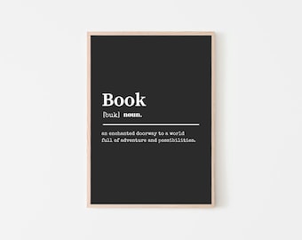 Book Definition Art Print | Trendy Typography Poster (Digital Download)