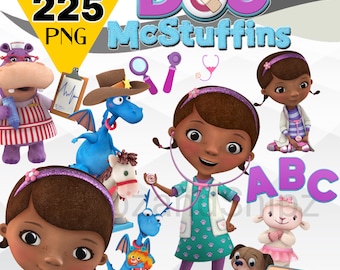 Doc McStuffins PNG Clipart Instant Digital Download, Doc McStuffins Birthday, Doc McStuffins Font Letters Numbers, Doc McStuffins Shirt