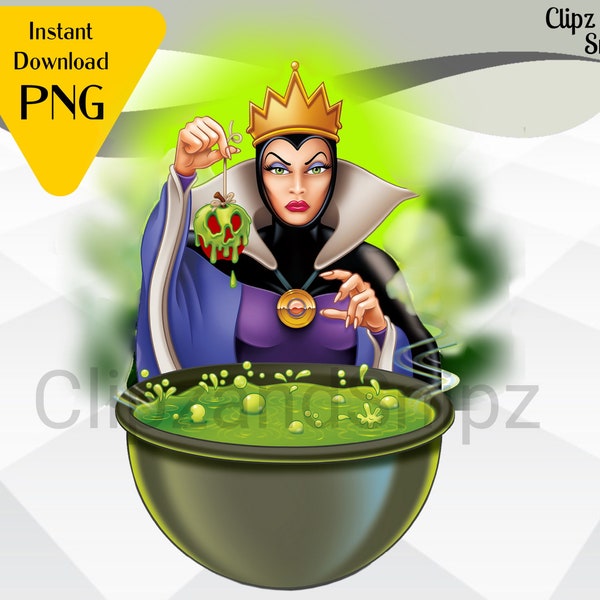 Evil Queen PNG Clipart Halloween Villains PNG Téléchargement numérique instantané pour repasser ou imprimer, Blanche-Neige méchante reine