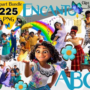 Encanto Clipart PNG Bundle, Transparent Backgrounds, Encanto Digital Download, Letters Numbers Mirabel Casita Bruno Antonio Printables