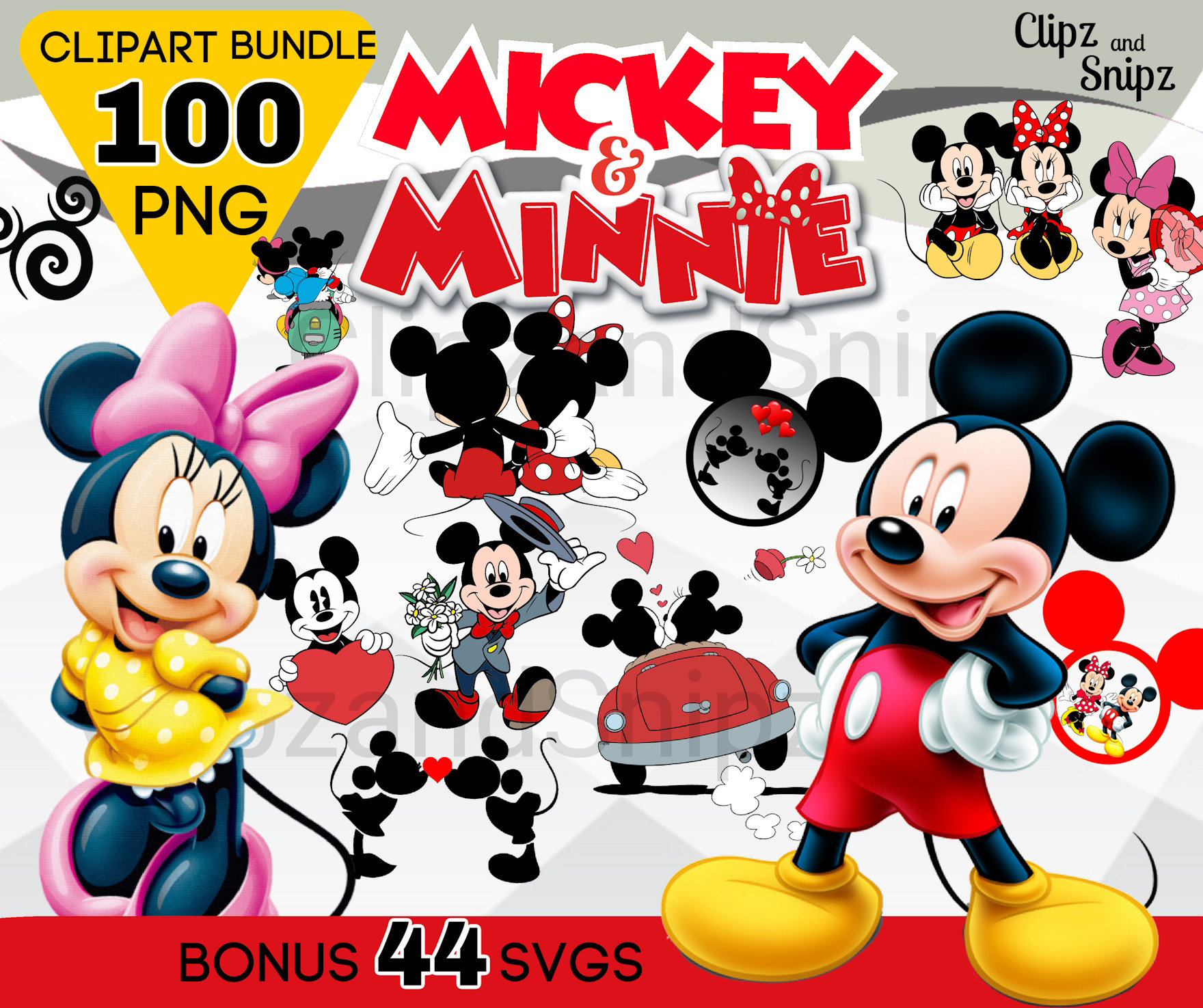 Puzzle Mickey, Minnie et leurs amis- 2 x 12 pièces