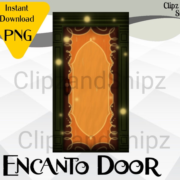 Encanto Door PNG Clipart Instant Digital Download, Encanto Door knob Printable image foil poster for cake topper or banner Isabella mirabel