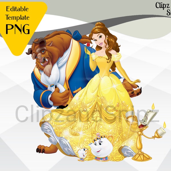 Beauty and the Beast PNG, Beauty and the Beast Clipart, Belle PNG Digital Download, Beauty and the Beast Shirt, Princess PNG clipart