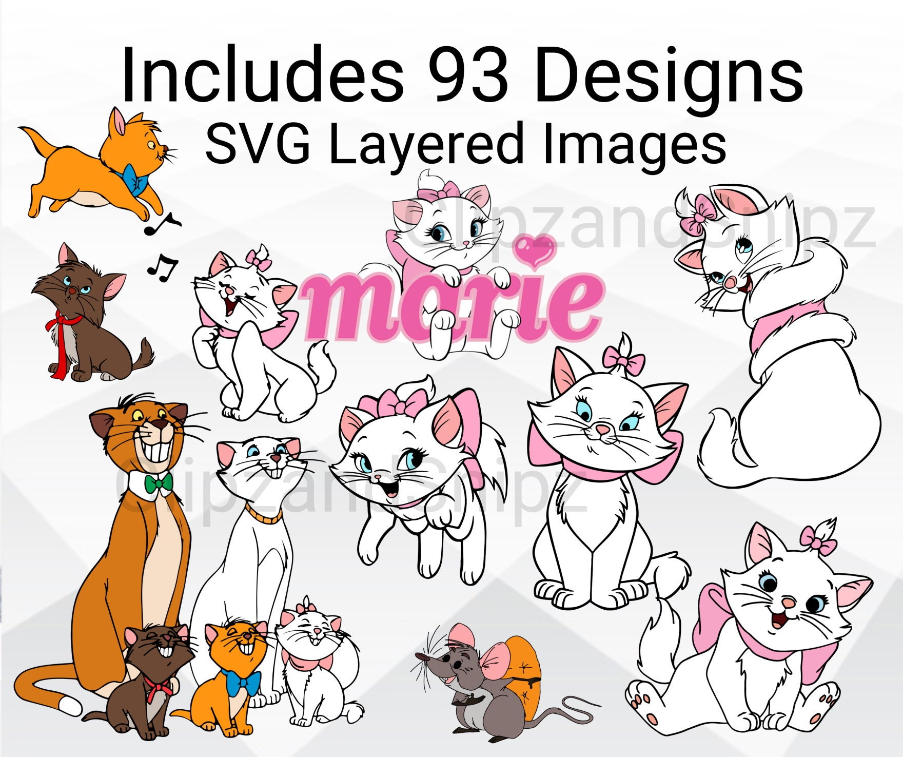 Marie Png, Aristocats PNG Clipart Layered files for Cricut c - Inspire  Uplift