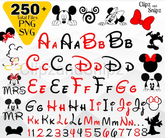 Mickey Alphabet SVG PNG Clipart Instant Digital Download, Mickey Numbers  Letters Clipart Minnie Mickey Svgs, Ttf File, Cricut Letters - Etsy Denmark