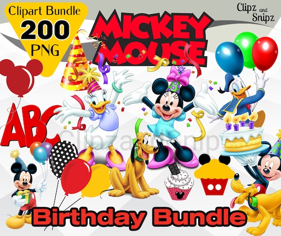 Mickey Mouse 1st Birthday Clipart
