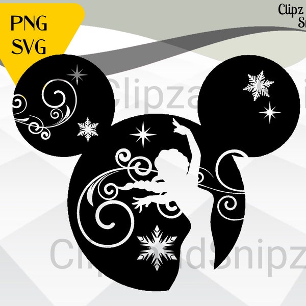 Frozen SVG, Frozen PNG Clipart, Elsa Instant Download, Frozen birthday shirt, Elsa shirt, Mickey ears svg