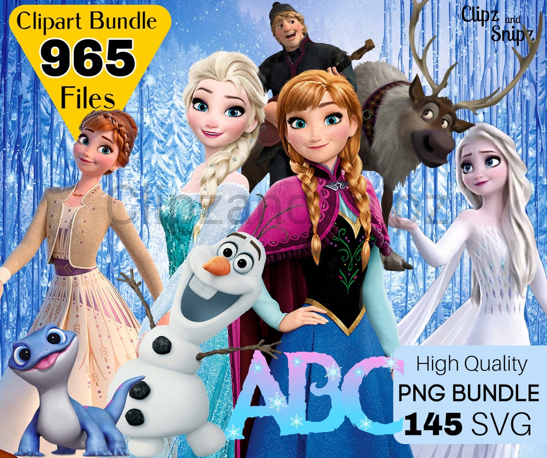 Frozen PNG Bundle Frozen Clipart Frozen Layered SVG Frozen - Etsy