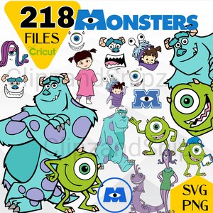 Monsters SVG, Monsters Inc png, Mike Sully SVG, Monsters Inc Clipart Layered files for Cricut cutting machine, Monsters SVG for birthday