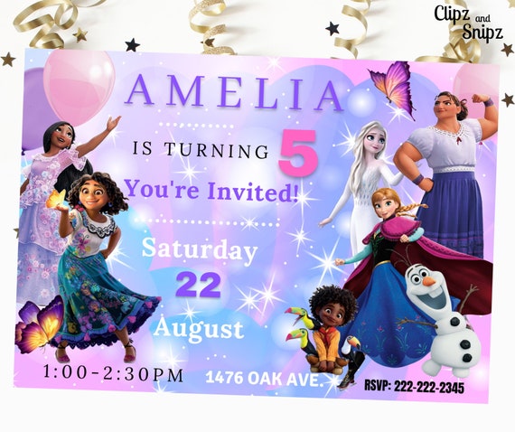 Princesses Frozen Party Digital Birthday Invitation EDITABLE -  Norway