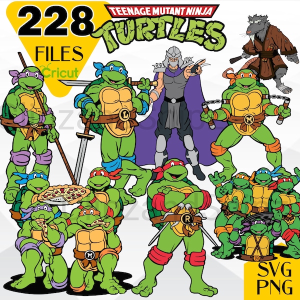 Ninja Turtles SVG PNG Clipart Layered files for Cricut cut print, Mutant Ninja Turtles SVG, Instant Digital Download Clipart sublimation