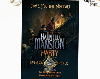 Haunted Mansion Invitation, Editable Halloween Party invitation, Haunted Mansion Costume party, Halloween Invitation, Birthday Invite