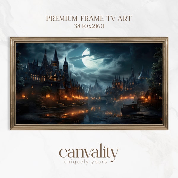 Samsung Frame Tv Art, Halloween Frame TV Art, Halloween Castle, Instant Download