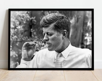 JFK JOHN F KENNEDY SMOKING CIGAR GLOSSY POSTER PICTURE PHOTO BANNER PRINT 5745 JFK JOHN F KENNEDY SMOKING CIGAR GLOSSY POSTER PICTURE PHOTO BANNER PRINT 5745