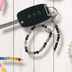 Beaded Wristlet Keychain, Handmade Key Holder Personalized Accessory