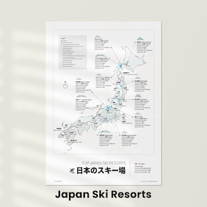 Cartaz de estações de esqui e shinkansen no Japão