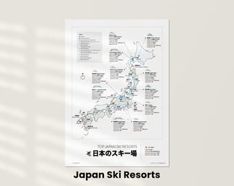 Japan, Ski Resorts, Shinkansen, Map, Poster