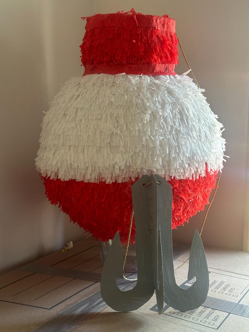 Fishing Theme Piñata - Gone Fishing Birthday Party Decor With Bat & Blindfold