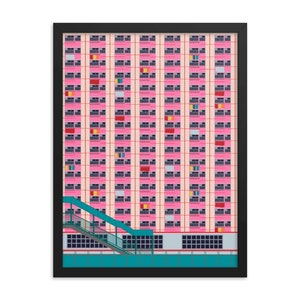 Hong Kong Poster, Wai Lee Monster Gebäude, Kunstdruck, Reise, Wandkunst, digitale Kunst, Poster, Print, A5 A4, A3, A2