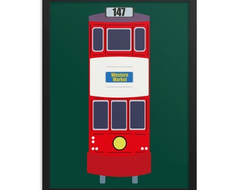 Impression d'art tramway de Hong Kong : affiche d'art murale colorée