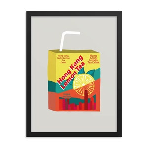 Hong Kong Poster, Lemon Tea, Travel Art Print, Wall Art,  Digital Art, Poster, Print, A5 A4, A3, A2