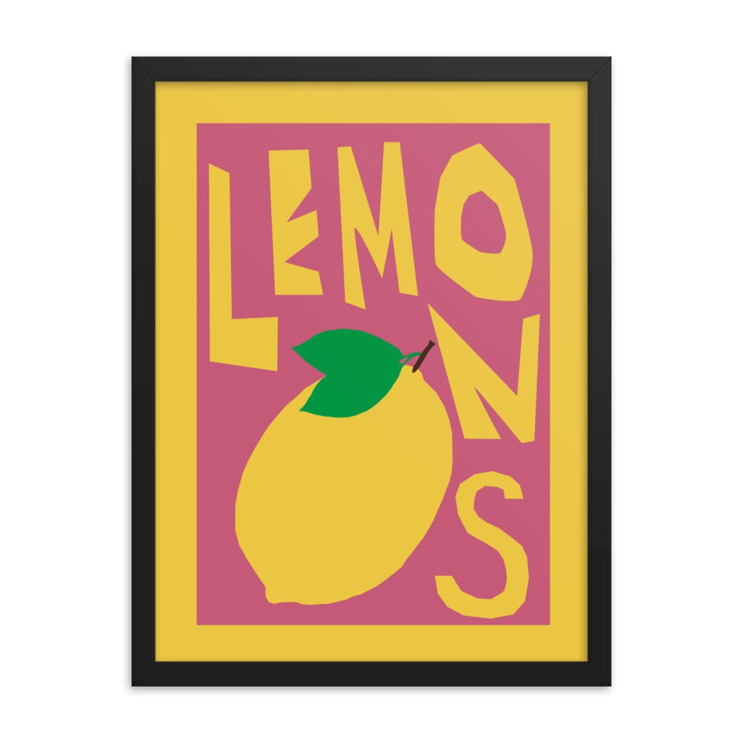 Lemons Poster Lemon Abstract Art Print Kitchen Wall Art - Etsy