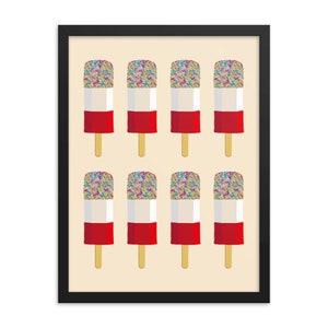 Ice Cream Art Print, Ice Lolly Poster, Abstract, Retro, Kitchen Wall Art, Kitchen Gallery Wall, Digital Art, A5, A4, A3, A2, A1