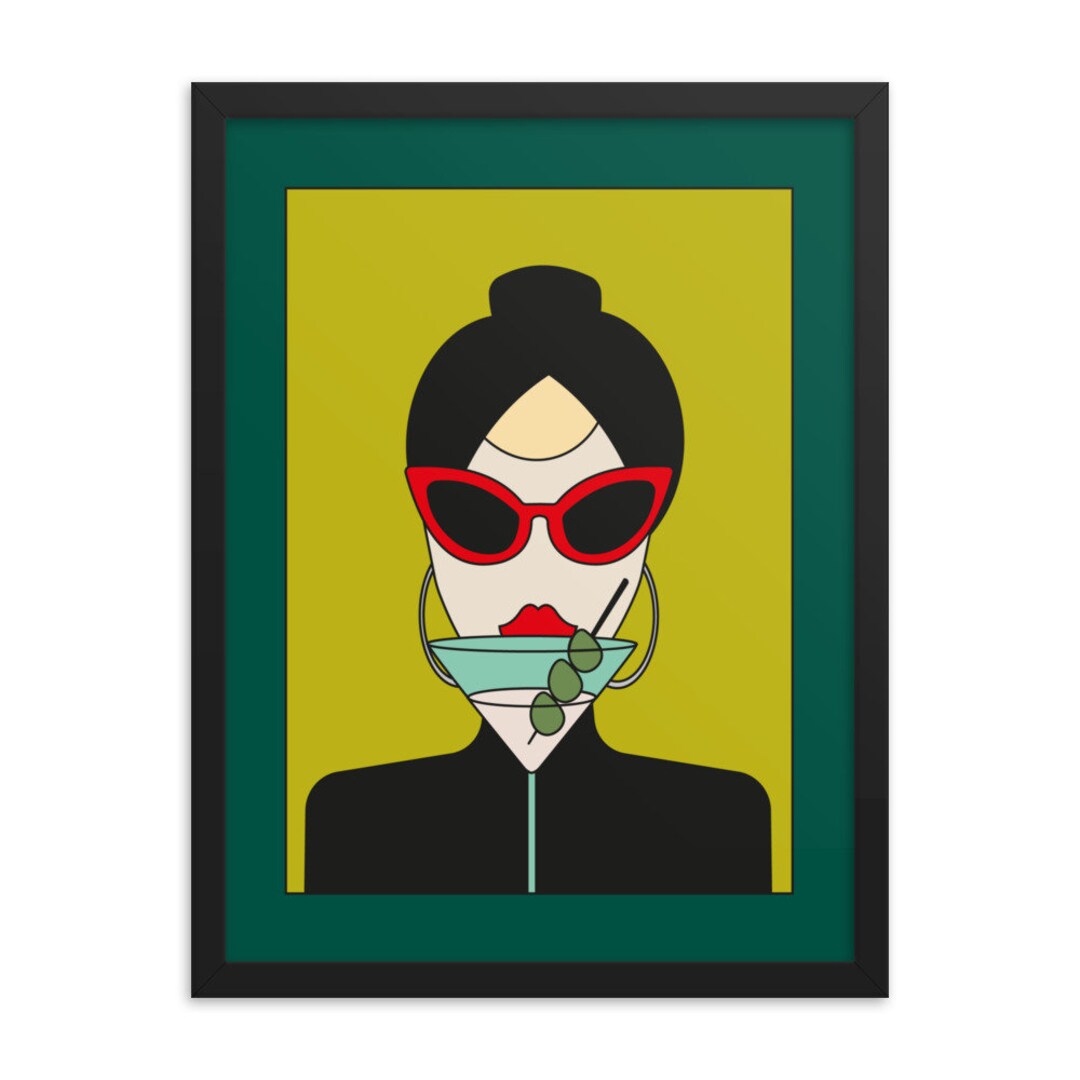 Martini Poster Cocktails Art Print Martini Girl Home Bar Etsy
