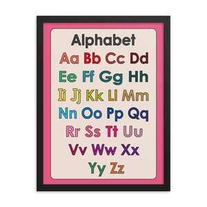 Poster per bambini, stampa artistica dell'alfabeto, arte murale per la cameretta dei bambini, apprendimento a casa, arte digitale, poster, stampa, A5 A4, A3, A2, A1