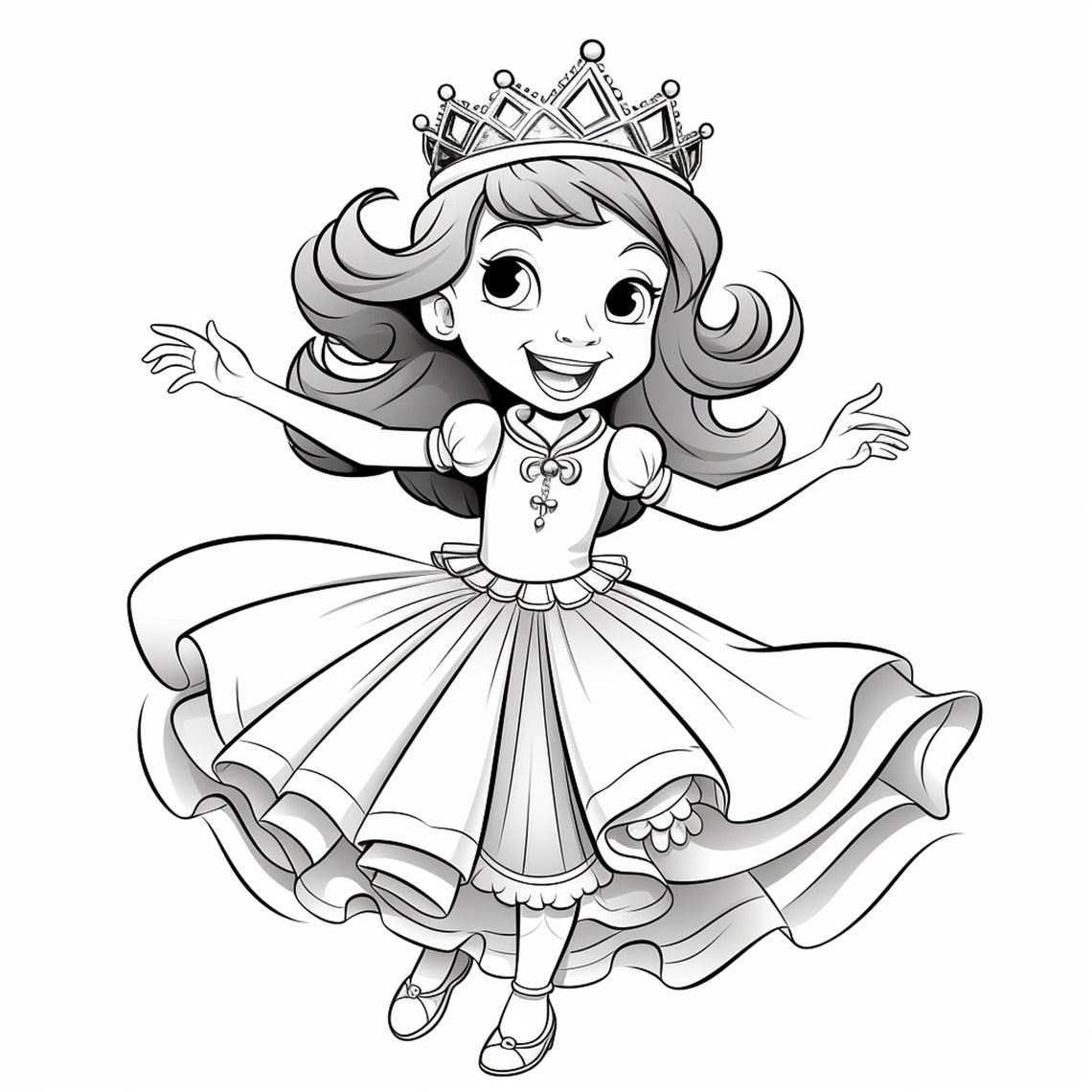 Princess Theme Black and White Coloring Pages PDF Digital Download - Etsy