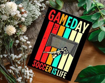 El fútbol es vida PNG: Diseño retro del día del juego (descarga digital)